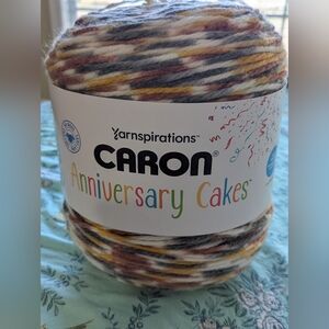 Rare retired Caron Anniversary Cake Spice Dots 100% Acrylic Yarn
